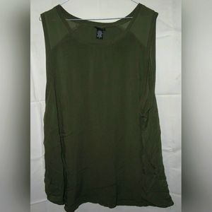 Army Green Torrid Sheer Sleeveless Top Size 3